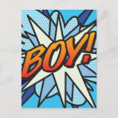 BOY Fun Retro Comic Pop Art Postkarte (Vorderseite)