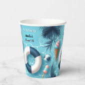 Boy Fun Teen Erwachsene Pool Party Sweet 16 Geburt Pappbecher (Rückseite)