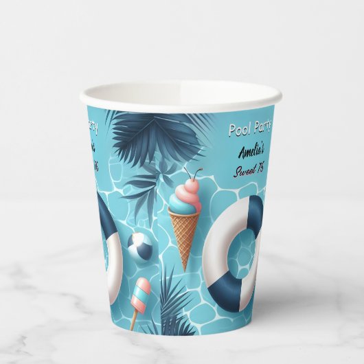 Boy Fun Teen Erwachsene Pool Party Sweet 16 Geburt Pappbecher (Links)