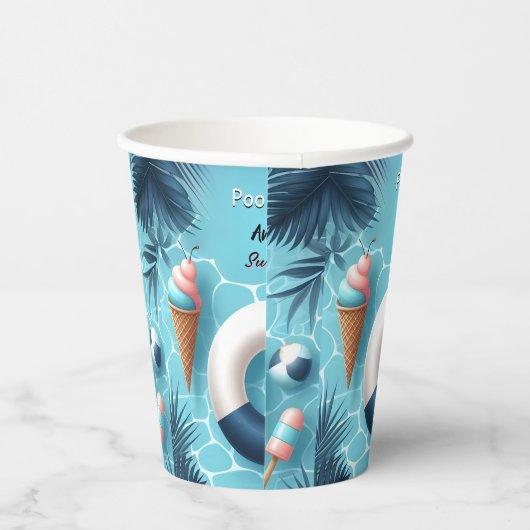 Boy Fun Teen Erwachsene Pool Party Sweet 16 Geburt Pappbecher (Rechts)