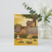Boy Funny Niedlich Jungle Safari Tiere Postkarte (Stehend Vorderseite)