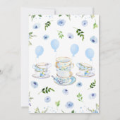 Boy Garden Tee Party Babydusche Einladung (Rückseite)