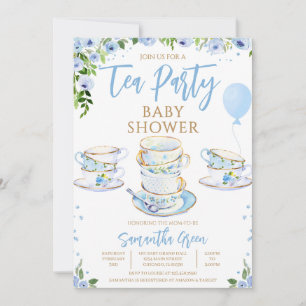 Boy Garden Tee Party Babydusche Einladung