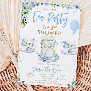 Boy Garden Tee Party Babydusche Einladung