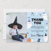 Boy Ghost Birthday Party Foto Danke Karte (Vorderseite)