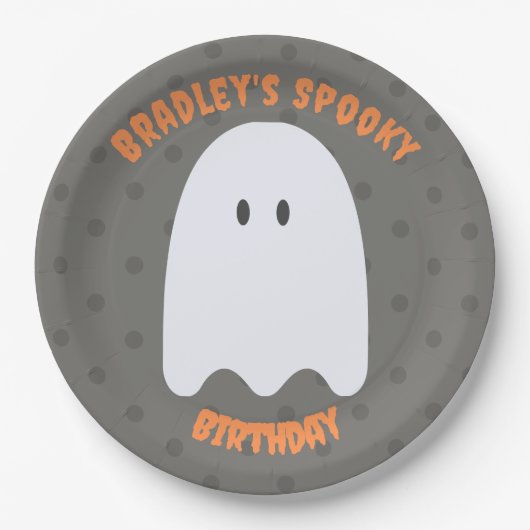 Boy Ghost Birthday Party Personalisierte Papierpla Pappteller (Vorderseite)