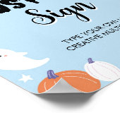 Boy Ghost Birthday Party Table Sign Poster (Ecke)