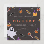 Boy Ghost halloween Baby Dusche kleine Booteinladu Einladung (Vorderseite)