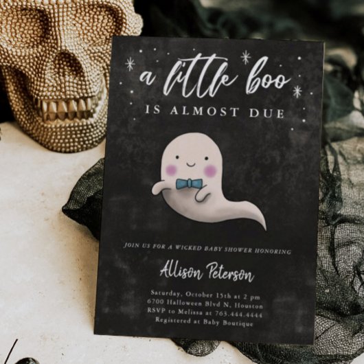 Boy Ghost Halloween Baby Dusche Little Boo Einladung
