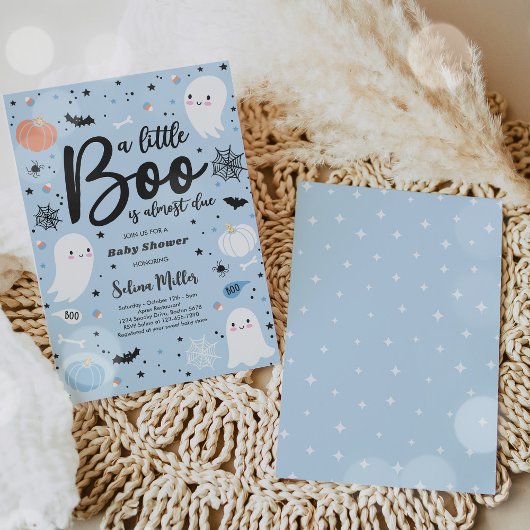 Boy Ghost Little Boo ist zu Halloween Baby Dusche Einladung