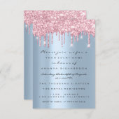 Boy Gir Glitzer Tropfen Pink Blue Baby Dusche Kani Einladung (Vorne/Hinten)