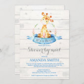 Boy Giraffe Baby Shower by Mail Einladung (Vorne/Hinten)