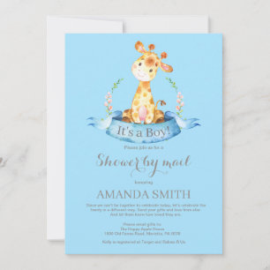 Boy Giraffe Baby Shower by Mail Einladung