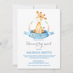 Boy Giraffe Baby Shower by Mail Einladung