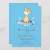 Boy Giraffe Baby Shower by Mail Einladung (Vorne/Hinten)