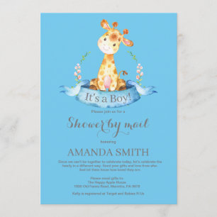Boy Giraffe Baby Shower by Mail Einladung
