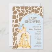 Boy Giraffe Baby Shower Einladung (Vorderseite)