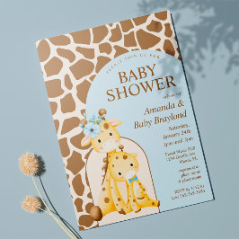 Boy Giraffe Baby Shower Einladung