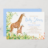 Boy Giraffe Baby Shower Einladungen (Vorne/Hinten)