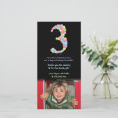 Boy Girl 3. Geburtstagsballons Danke Foto (Stehend Vorderseite)