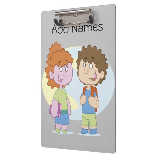 Boy Girl Back to School Clipboard Klemmbrett (Links)