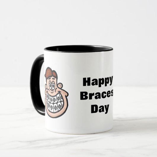 Boy Girl Braces Day Tasse (Vorderseite Links)