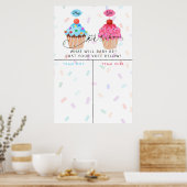 Boy Girl Cupcake Gender Reveal Prediction Signing Poster (Küche)