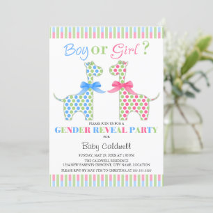 Boy Girl Giraffe Gender Reveal Party Einladung