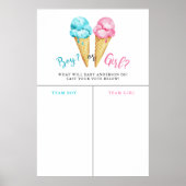 Boy Girl Ice Cream Gender Revevement Predication S Poster (Vorne)