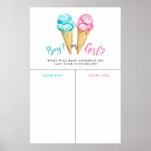 Boy Girl Ice Cream Gender Revevement Predication S Poster