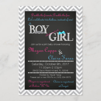 Boy Girl Joint Baby Shower Einladung & Book Card