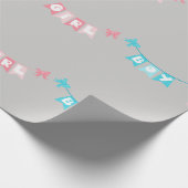 Boy Girl Pink Blue Banner Gender Reveal Party Geschenkpapier (Ecke)
