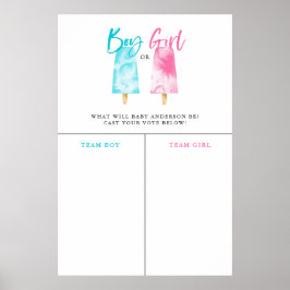 Boy Girl Popsicle Gender Revevement Predication Si Poster