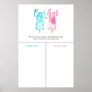 Boy Girl Popsicle Gender Revevement Predication Si Poster