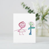 Boy & Girl Postkarte (Stehend Vorderseite)