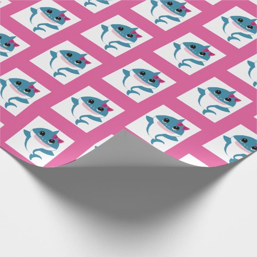 Boy Girl Shark Packpapier (Ecke)