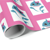 Boy Girl Shark Packpapier (Rolleneckpunkt)