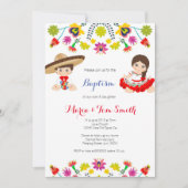 Boy Girl Siblans Christening Taufe Einladung (Vorderseite)