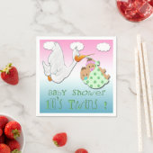 Boy & Girl Twins 2 - Stork Baby Shooter Paper Napk Serviette (Beispiel)