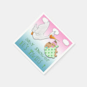 Boy & Girl Twins 2 - Stork Baby Shooter Paper Napk Serviette (Ecke)
