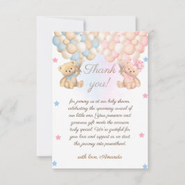 Boy Girl Twins Baby Shower Dankeskarte