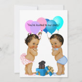 Boy Girl Twins Dackel Party Einladung (Vorderseite)