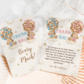 Boy Girl Twins Dusche Pastel Blue Beige Dankeskarte