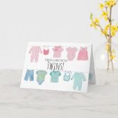 Boy/Girl Twins Herzlichen Glückwunsch Karte (Gelbe Blume)