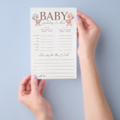 Boy Girl Twins Predictions Baby Shower Game Flyer (Handgriff)