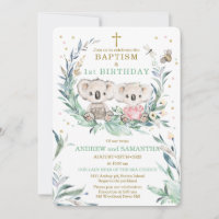 Boy Girl Twins Taufen und Geburtstag