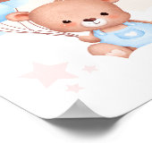 Boy Girl Twins Teddy Bear Baby Dusche Willkommen Poster (Ecke)