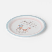 Boy Girl Twins Teddy Bear Baby Shower Pappteller (Schrägansicht)