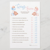 Boy Girl Twins Trivia Baby Showspiel Flyer (Vorne)
