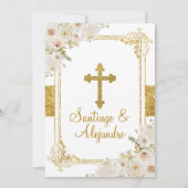 Boy Girl White Blume 1. Einladung (Rückseite)